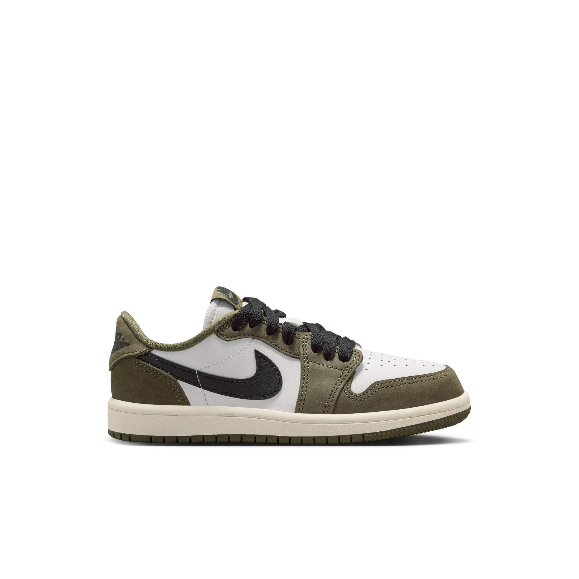 Jordan 1 Retro Low “Medium Olive” Preschool Kids' Shoe
